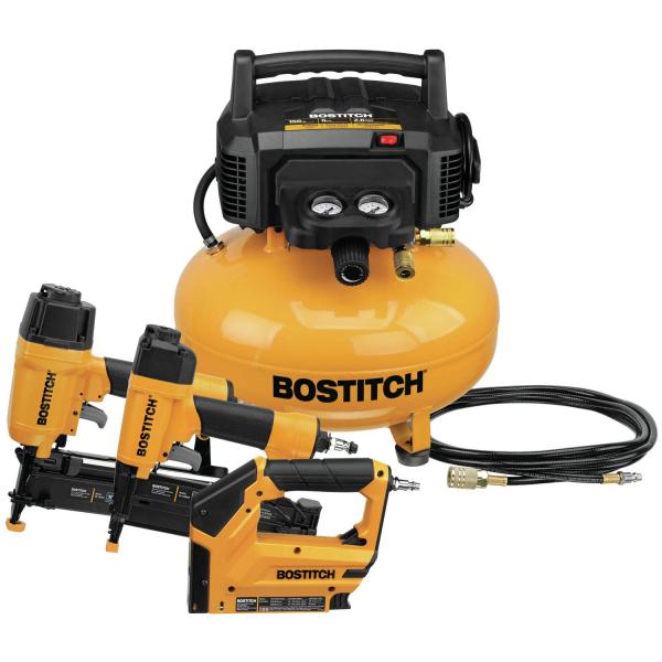 BOSTITCH Air Compressor Combo Kit, 3 Tool (BTFP3KI...