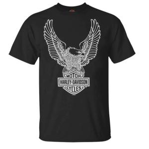 Harley Davidson メンズ Tシャツ イーグルグラフィック半袖Tシャツ ブラックTシャツ 30296656 US サイ 並行輸入品｜wid-grab