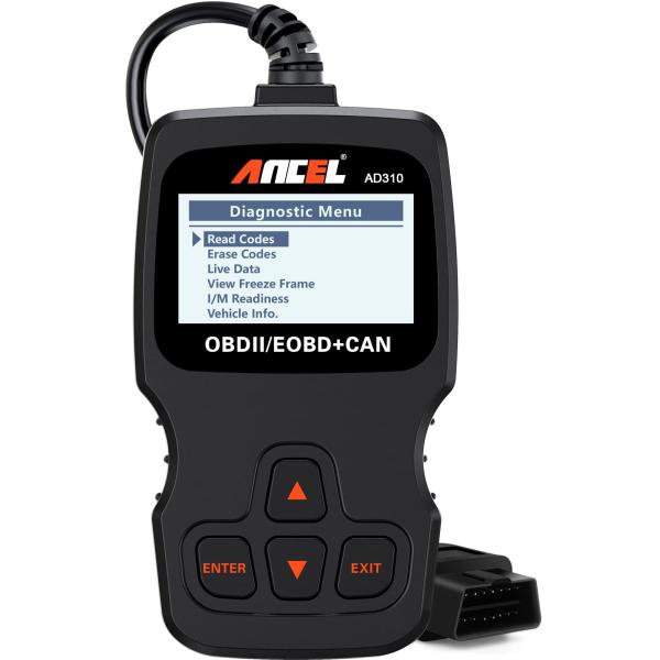 AD310 OBDIIスキャンツール カー エンジン故障診断 コードリーダー CAN 診断機 （黒）...