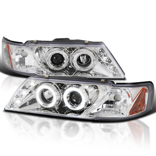【並行輸入品】Spec D Tuning Halo LED クロームハウジング クリアレンズ プロジ...