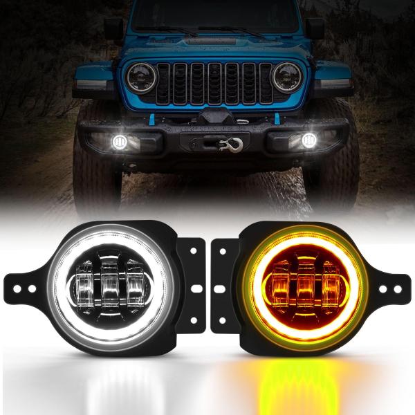 Auxbeam 4インチ LED フォグライト Wrangler JL JLU Unlimited ...