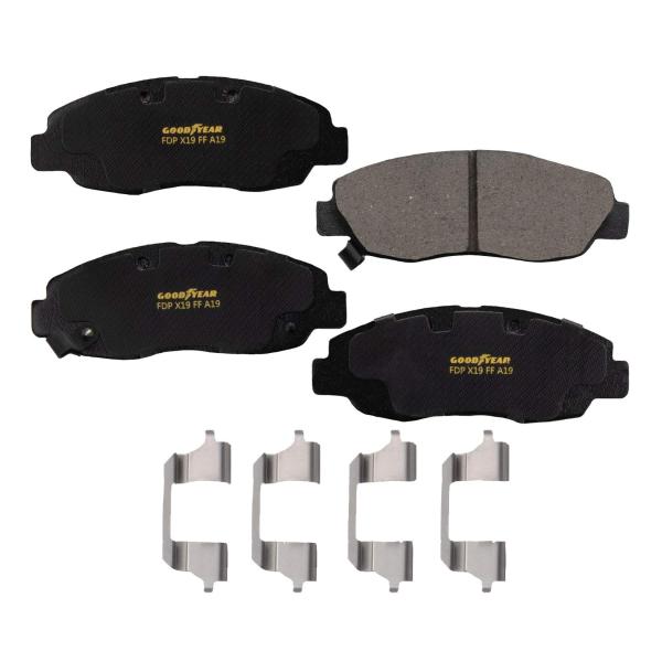 Goodyear Brakes GYD465A プレミアムセラミック自動車フロントディスクブレーキパ...