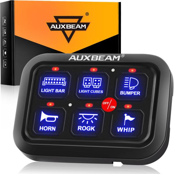 Auxbeam Panel de interruptor de 6 bandas regulable...