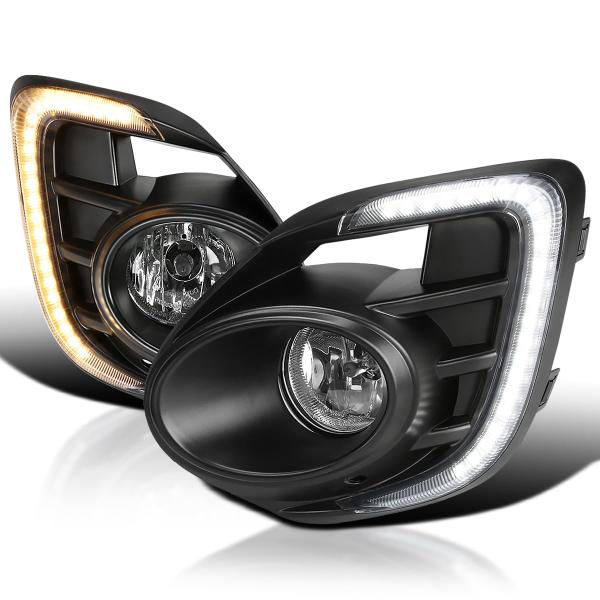 【並行輸入品】Spec D チューニング クリアレンズ フォグライト LEDストリップ付き + H1...