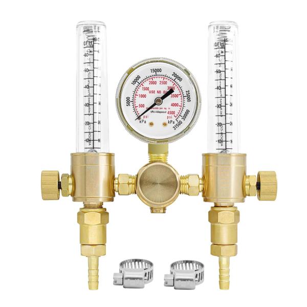 【並行輸入品】AWLOLWA アルゴンレギュレータ デュアル出力 CO2 流量計 TIG MIG溶接...