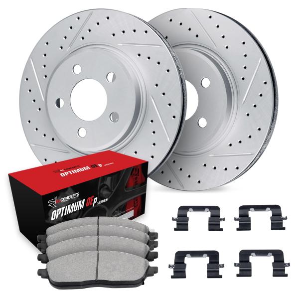 R1 Concepts Rear Brakes and Rotors Kit |Rear Brake...