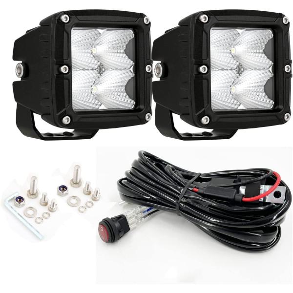 BIGLION.X 3インチ ペア LED キューブ ドライビングライト オフロード ポッドライト ...