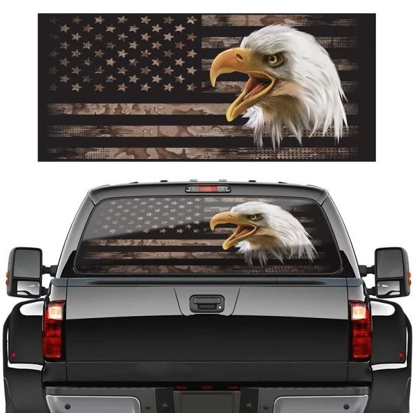 Patriotic Car Rear Window Decal   American Eagle F...