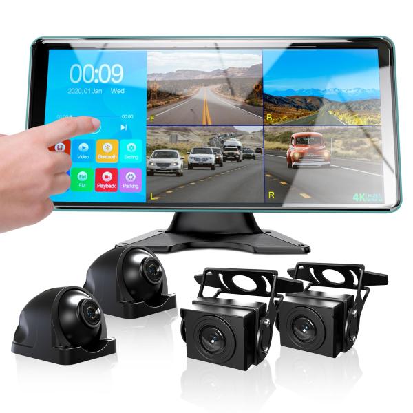 Ciascy 4K Backup Camera 4CH Dash Cam with 10.36&quot; Q...