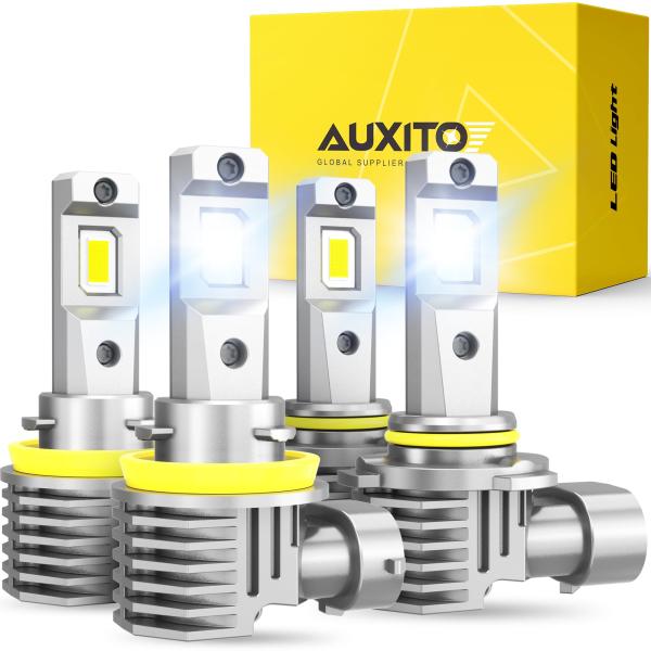 AUXITO 9005/HB3 H11/H8/H9 LED電球コンボ 300%明るさ 6500K ク...
