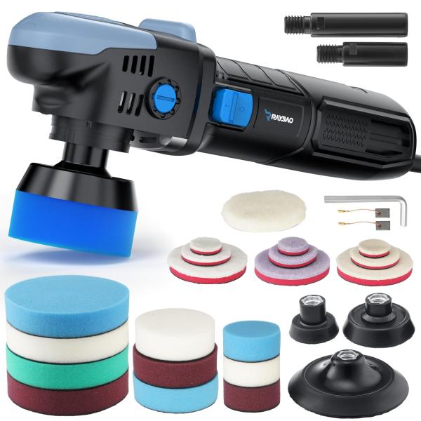 RAYBAO Mini Car Buffer Polisher, 23Pcs Detail Poli...