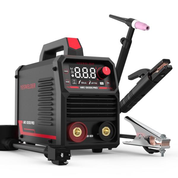 YESWELDER 205Amp スティック溶接機 リフトTIGトーチ付き [大型LEDディスプレイ...