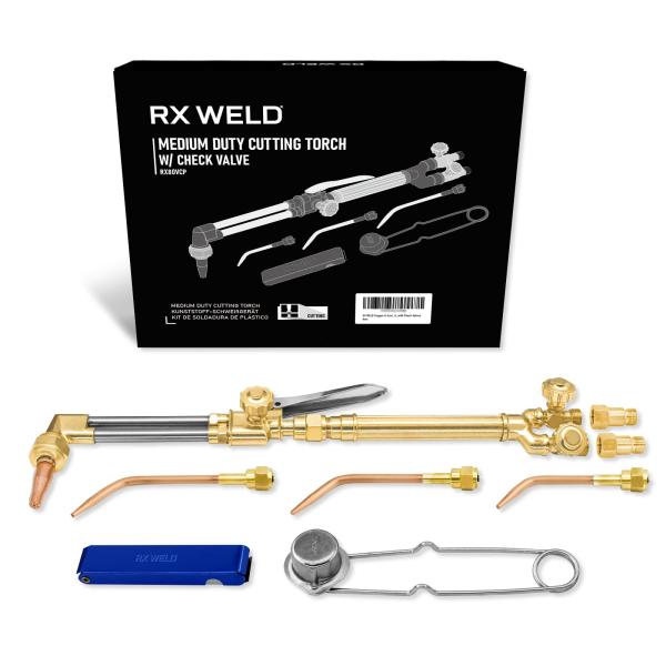 RX WELD 酸素&amp;アセチレントーチキット   12個 溶接切断トーチキット チェックバルブ付き ...