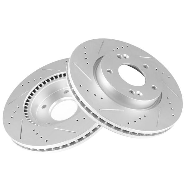 BRAKEUS 5 Lugs Front Brake Rotors Kits Vented Repl...