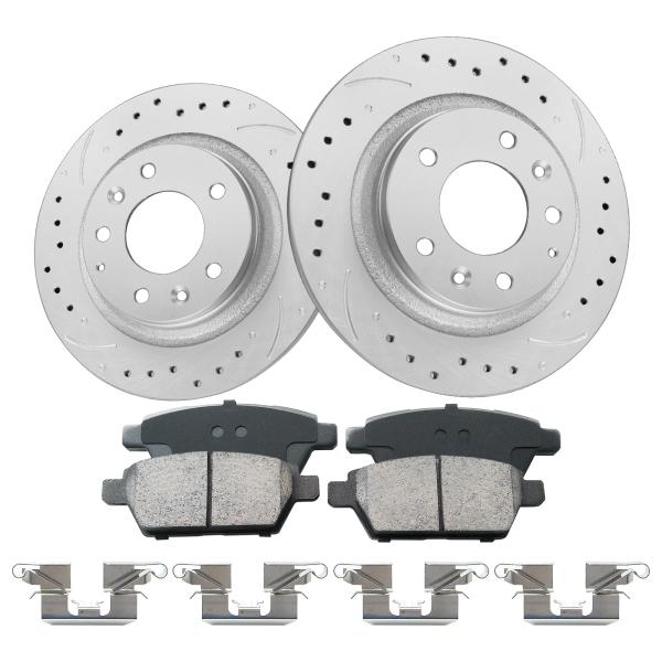 funire Rear Brake Kit, Brake Rotors Brake Pads Com...