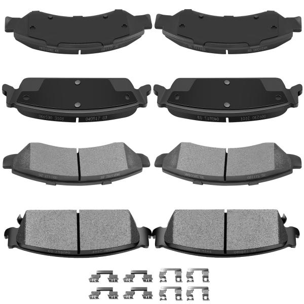 AUTOMUTO Front&amp;Rear Semi Metallic Disc Brake Pads ...