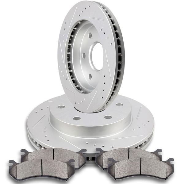 INEEDUP 6 Lugs Disc Brake Kit Drilled &amp; Slotted Ro...