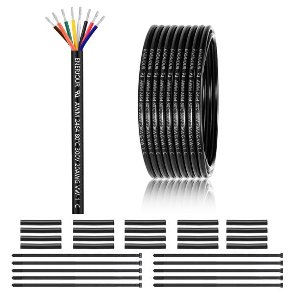 【並行輸入品】 20 Gauge 8 Conductor Electrical Wire 50FT,...