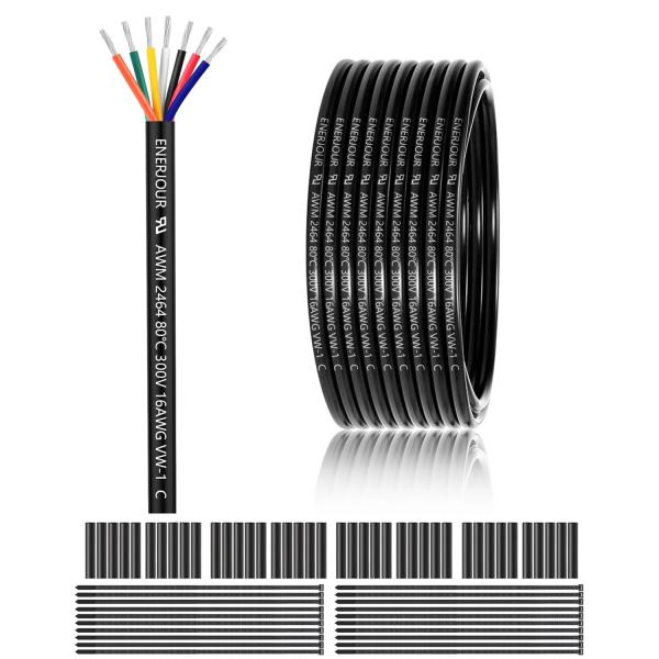 【並行輸入品】 16 Gauge 7 Conductor Electrical Wire 100FT...