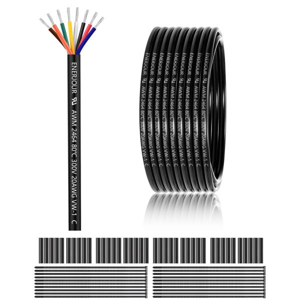 【並行輸入品】 20 Gauge 8 Conductor Electrical Wire 100FT...