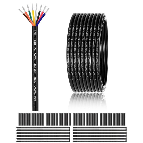 【並行輸入品】 22 Gauge 8 Conductor Electrical Wire 100FT...