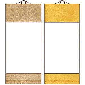 heizi 掛け軸 無地 2枚セット 表装 習字 半紙 書道 巻物