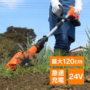 耕運機 小型 ミニ耕運機 草刈り機 刈払機 家庭用 電動 家庭菜園 初心者 充電式 コードレス 電気 便利グッズ 畑 土 耕す 道具 高齢者 女性 軽い 軽量｜wide02