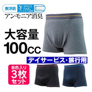 尿漏れパンツ 男性用 100cc 失禁パンツ 大容量 介護パンツ 失禁パンツ男性 ちょい漏れパンツ 3枚組 S M L 3L ボクサーパンツ 尿とりパッド ちょいもれパンツ｜wide