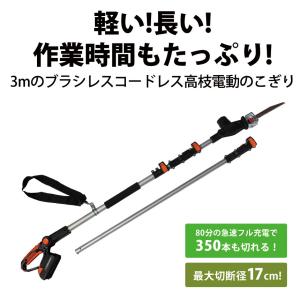 電動のこぎり 高枝 3m 充電式 高枝切りバサ...の詳細画像2