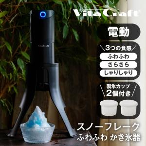 電動かき氷機 ビタクラフト 充電式 かき氷 自動 スノーフレーク ふわふわ さらさら しゃりしゃり ハンディ 分解可能 USB 子供 安全 家庭用 簡単 夏休み パワフル