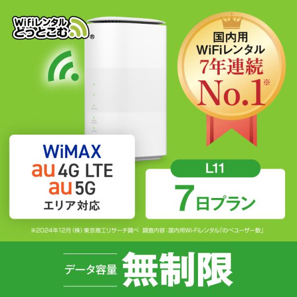 ホームルーターー wifi レンタル 7日 無制限 5G対応  L11 送料無料 wifi ルーター...