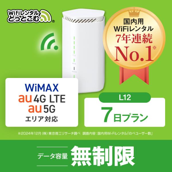 ホームルーター レンタル 無制限 短期 5G 7日 WiFiレンタル WiMAX ワイマックス L1...