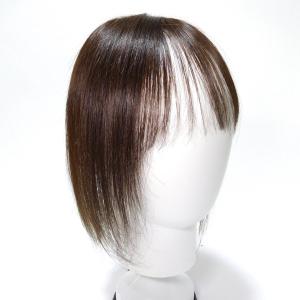 頭頂部カバーウィッグ 前髪カット済み(前髪13cm/他25cm) 人毛100％総手植え 全面人工皮膚