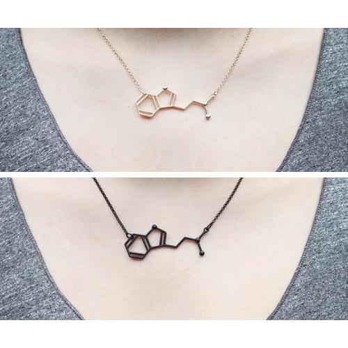 CnHnOn 0003 エッジデザイン DMT 分子結晶 チェーンネックレス ゴールド/金 ブラック...