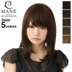 ウィッグ 医療用 総手植え 自然 フルウィッグ ウイッグ ミディアム セミロング ボブ レディース 日本製高級耐熱ファイバー 総手植えニュアンシーロブ M-HFW106