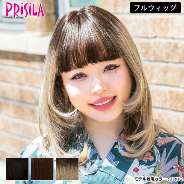 フルウィッグ プリシラ A-712 クラシックガールミディ ミディアム ロング ストレート 姫カット...