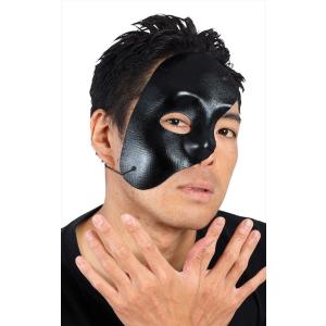 宴会の達人 半分仮面 黒 マスク 仮装 変装 おもしろグッズ おもしろ雑貨｜wigland