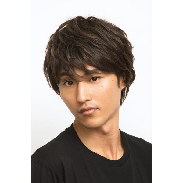 WIGGY RICHメンズ ナチュラルマッシュ ダークブラウン メンズウィッグ   男性用かつら