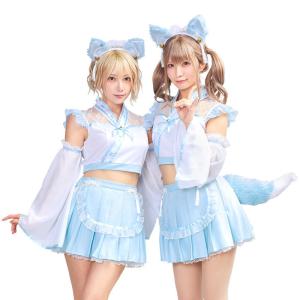 SugarWhip 狐巫女メイド 水色 和風コスチューム コスチューム コスプレ｜wigland