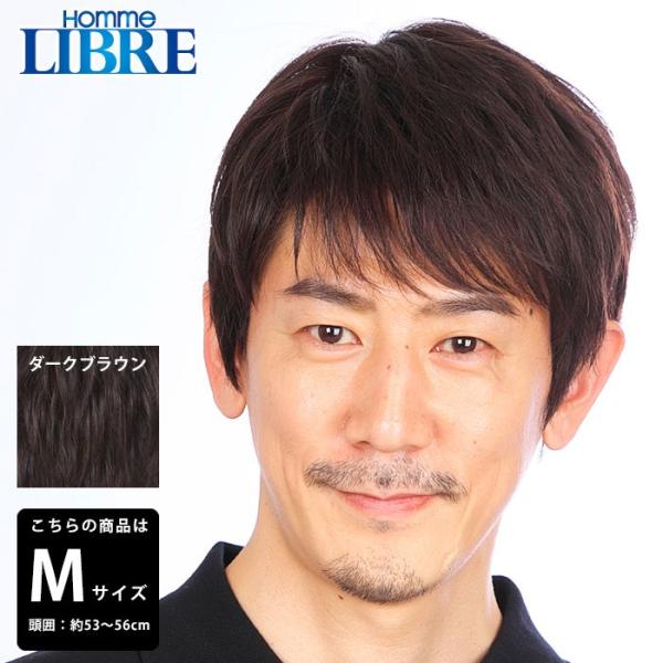 J-0611 カジュアルスタイル M ダークブラウン メンズウィッグ ラパンドアール・オム・リーブル...