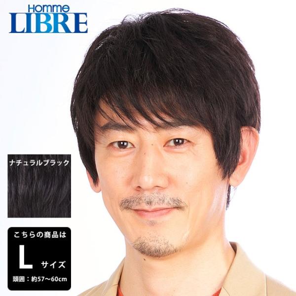 J-0614 カジュアルスタイル L ナチュラルブラック メンズウィッグ ラパンドアール・オム・リー...