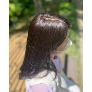 部分ウィッグ 返品交換OK 私元気×ひゃんさんコラボ商品 人毛 艶髪 トップカバー ポイントウィッグ 白髪隠し 薄毛対策 BAJZ914-30