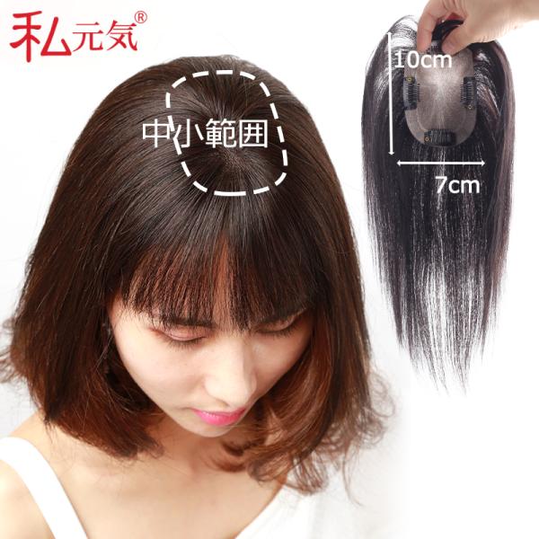 部分ウィッグ 前髪ウィッグ 返品交換OK 中小面積 7×10cm 自然 通気性 分け目自由 人毛 総...