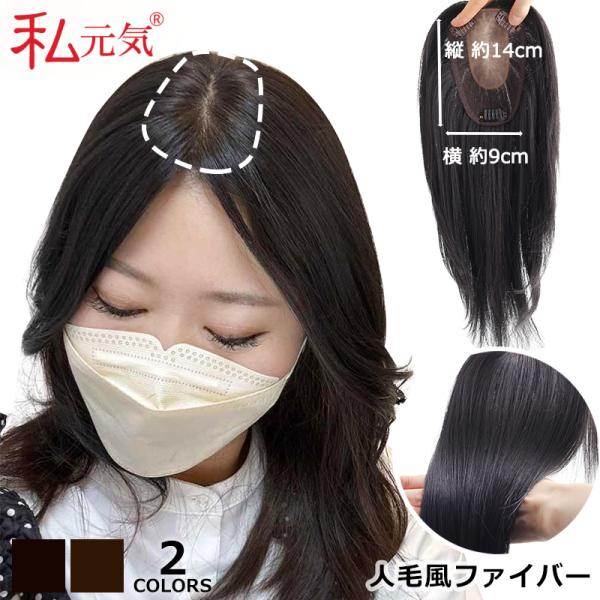 人毛風ファイバー 総手植え 【ベース大 9×14cm】広範囲カバー 部分ウィッグ 白髪かくし つけ毛...