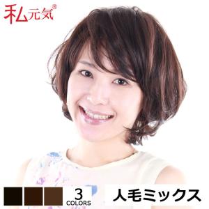 医療用ウィッグ 人毛ウィッグ ショート ボブ フルウィッグ