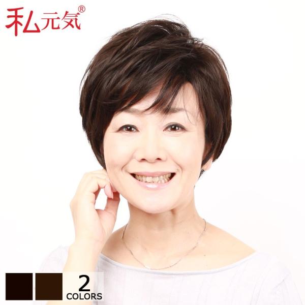 ウィッグ 返品交換OK ショート 女性 エレガント 黒に近い茶色 ウィッグ 軽量 フルウィッグ 自然...