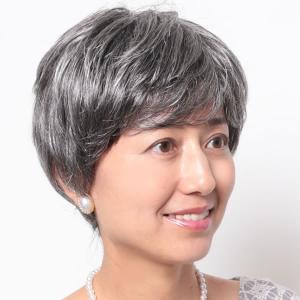 ウィッグ 医療用 しらが 白髪 ショート フルウィッグ かつら カール 人