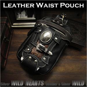 レザーウエストバッグ　ヒップバッグ　ウエストポーチ　レザー/本革 (ID lb1541r67)