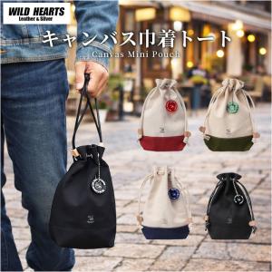 キャンバス ミニ 巾着ポーチ 巾着バッグ 巾着...の詳細画像1
