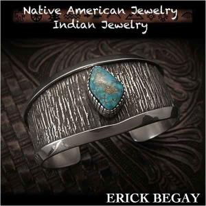 新品　エリックビゲィ/Erick Begay　バングル　ブレスレット アパッチブルー　ターコイズ　インディアンジュエリー　シルバー925 (ID na3192r73)｜wild-hearts